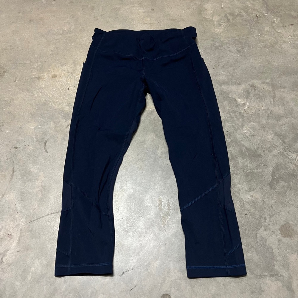 Lululemon All The Right Places Crop II Navy Blue Leggings Size 8 W6AV0S
